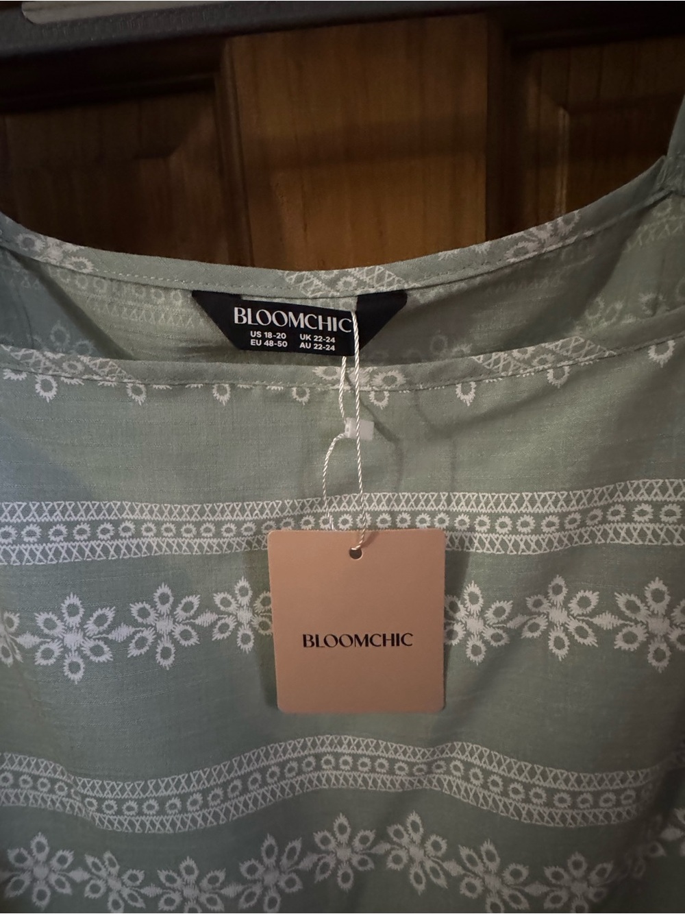BloomChic Sage Green Embroidered Tunic Top
